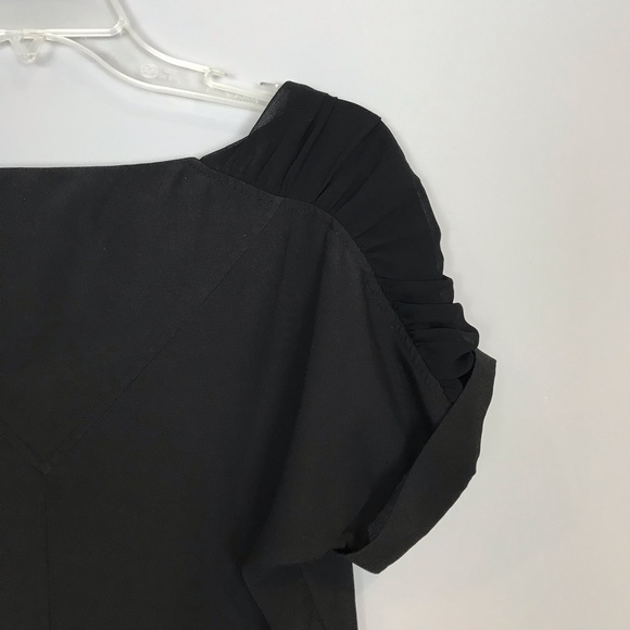 BCBG Top Rushed Sleeves Black B - Picture 4 of 8